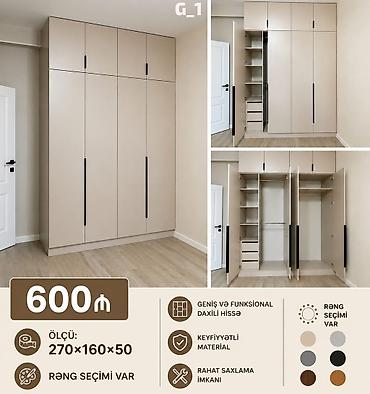 hamam ref: Geniş və funksional qapalı dolab – model G_1 Ölçü: 270 × 160 × 50 sm — 1