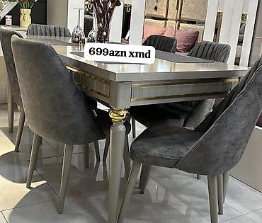 ucuz masa: Qonaq otağı üçün, Yeni, Açılan, Dördbucaq masa, 4 stul — 2