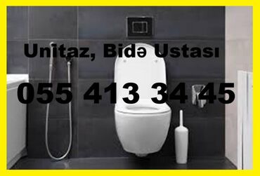 Душевые кабинки, душевые перегородки: Unitaz, Bidə Quraşdırma Servisi. Diaqnostika. Unvanda Təmir. santexnik