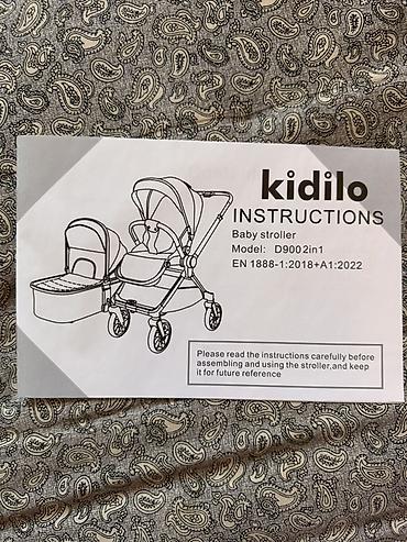 тез арада: Детская коляска Kidilo D900 2-в-1 + стульчик для кормления Коляска: - — 3