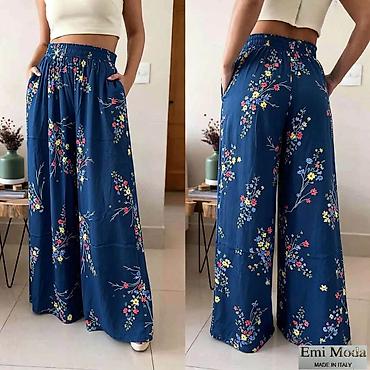 Pantalone: Ženske široke pantalone sa printom – Emi Moda, Made in Italy - Kroj — 11