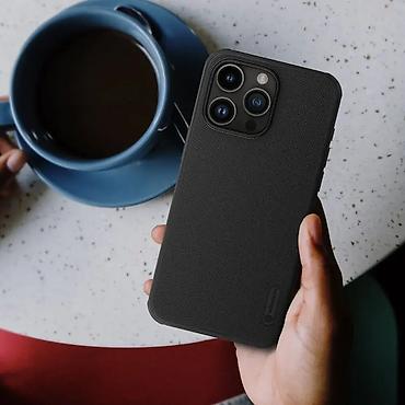 Maske i futrole za telefone: Maska Nillkin Scrub Pro za iPhone 15 Pro Max 6.7 crna. Kvalitetna — 9