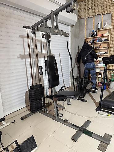 İdman və istirahət: Çoxfunksiyalı gym trenajoru – kabel sistemli, oturacaqlı və ağırlıq — 10