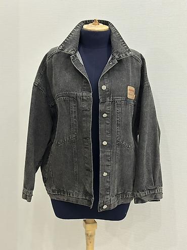 nike tech flecce: Джинсовая куртка, Свободная модель, XL, L — 2