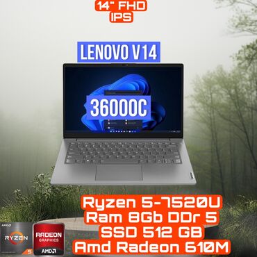 купить компьютер в бишкеке в рассрочку: Ноутбук, Lenovo, 8 ГБ ОЗУ, AMD Ryzen 5, 14 ", Новый, Для несложных задач, память SSD