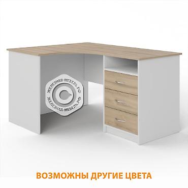 Офис столдору: Стол рабочий угловой с тумбой СУ-1 правый (корпус ЛДСП белый — 3