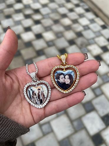 Aksesuarlar: Şəxsi foto ilə medalyon boyunbağı - Material: qızılı rəngli metal — 5