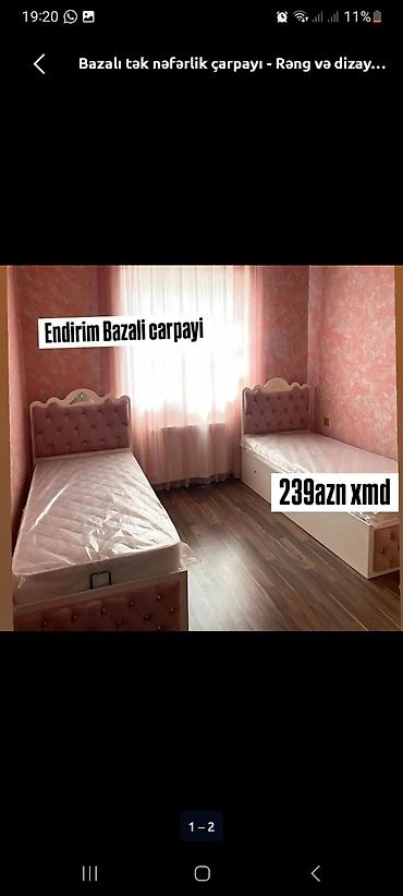 гулдор роза: Bazalı tək nəfərlik çarpayı - Yumşaq kapitone başlıq, kristal düyməli — 1