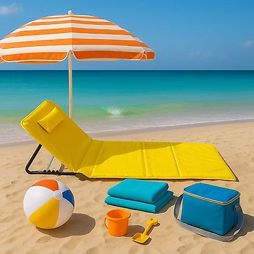 simpo cipelarnik: Ležaljka sklopiva za plažu 140x39 cm – žuta Šifra proizvoda — 1