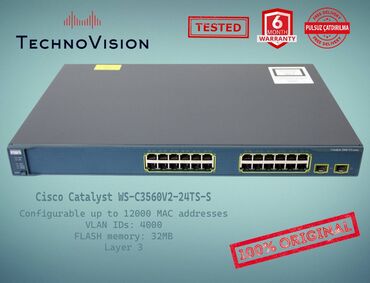 cisco modem: Cisco Catalyst WS-C3560V2-24TS-S ✔️Sertifikasiyadan keçmiş təcrübəli