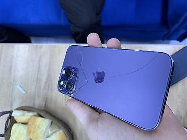 iphone 12 pro max barter: IPhone 14 Pro, Deep Purple, Qırıq — 4