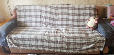 диванн: Раскладной диван, Б/у, Двухстворчатая, Рогожка