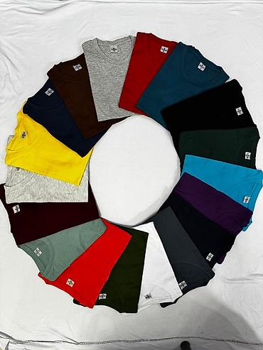 Футболки: 100% хб. по 150 сом шт размеры от 48 до 56 . есть разного цвета — 2