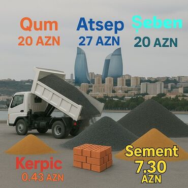 şeben: Müxtəlif tikinti materialları, o cümlədən qum, atsep, şeben, kərpic və