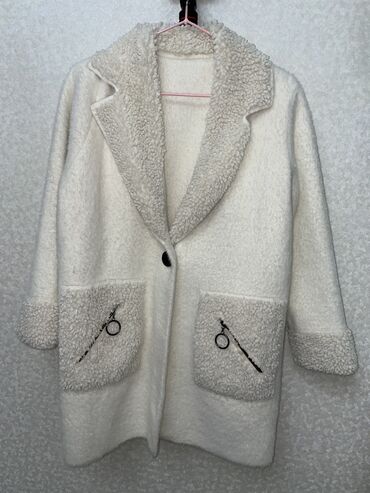 пальто белое: Пальто, Осень-весна, Альпака, Короткая модель, M (EU 38)