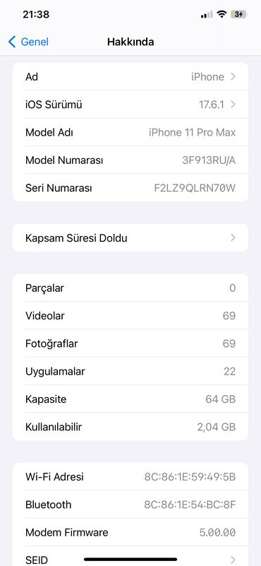 elite 1000 pro: IPhone 11 Pro Max, 64 GB, Qara, Face ID