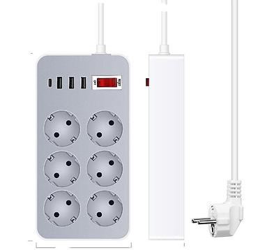 розетка с юсб: Удлинитель-Переноска с 6 розетками, 3 USB Портами и 1 TYPE-C Портом — 6