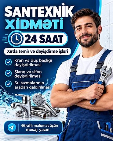 a frame tikintisi: Santexnik xidməti – 24 saat Xırda təmir və dəyişdirmə işləri: - Kran — 1