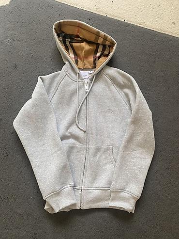 клетчатая: Мужская толстовка, S, M, Burberry, Новый, цвет - Серый, Платная доставка, Самовывоз — 1