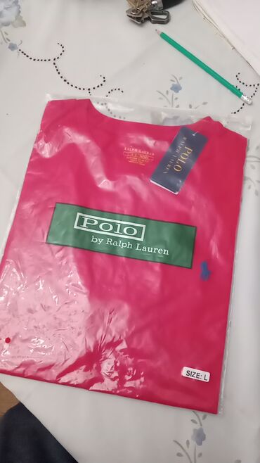 Рубашки: Мужская футболка, Ralph Lauren, L (EU 40), цвет - Красный