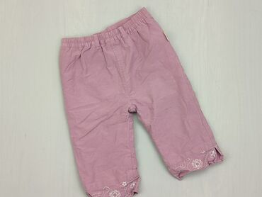 Spodnie, 6-9 m, wzrost - 74 cm., stan - Dobry, wzór - Jednolity kolor, kolor - Różowy