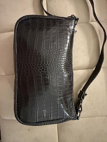 Çantalar: OXXO Qara mini çiyin çantası – kroko teksturalı - Material — 3