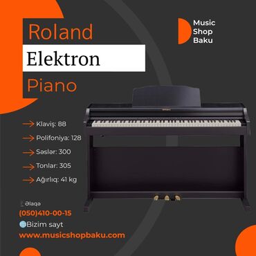 piano dərsləri: Roland Elektron Piano Model: RP-501R •Klaviş: 88 •Polifoniya: 128