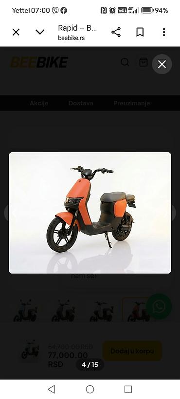 rajberi za metal: Električni skuter BeeBike Rapid - Kompaktan gradski e-skuter sa — 1