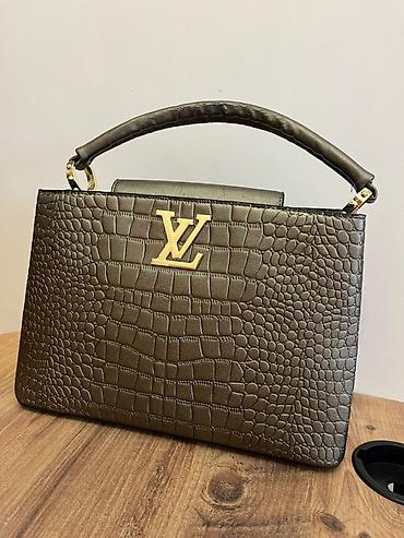 mango canta: Louis Vuitton üslubunda qadın çantası (Səliqəli) Kroko naxışlı — 1