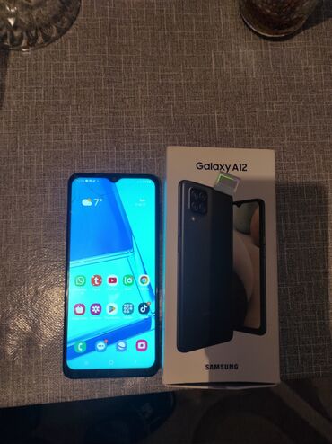 Samsung: Samsung Galaxy A12, 64 GB, rəng - Qara, Barmaq izi