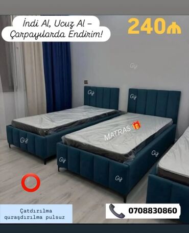 Çarpayılar: *Tək Nəfərlik Çarpayı 240Azn💥* ✔️Rəng seçimi var ✔️ *Çatdırılma və