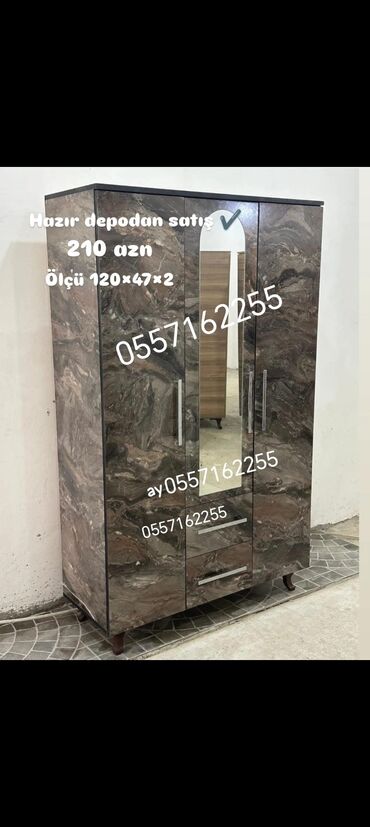 Dolablar: Yeni, 3 qapılı Düz dolab, Dolab-asılqan — 3