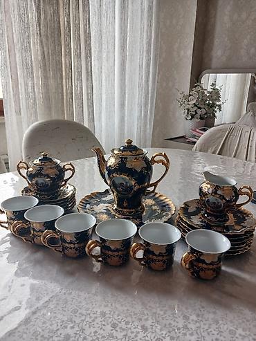 cay servizi: Çay dəsti, rəng - Göy, Farfor, 6 nəfərlik, Çexiya — 2