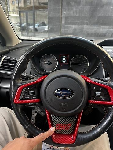 Тюнинг: Накладки на руль Subaru (STI-стиль), карбон/красный - Комплект — 2