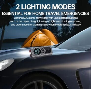 Avtomobil kompressorları və nasosları: Bu portativ çoxfunksiyalı avtomobil atlama starteri və şin pompası — 7