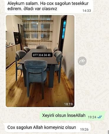 70 yas tort: XMD Mebel – Masa və 6 stul dəsti - Komplekt: 1 masa + 6 stul - Masa — 6