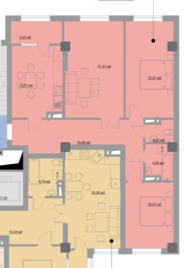 Продажа участков: 3 комнаты, 90 м², Элитка, 4 этаж, ПСО (под самоотделку)