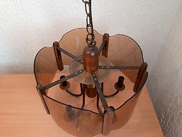alat za mobilne telefone: Luster mesing, drvo, staklo, 42cm Sirina lustera je 42cm, sa pet — 3