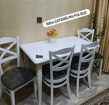 Ev və bağ: Mətbəx üçün, Yeni, Açılmayan, Dördbucaq masa, 4 stul — 7