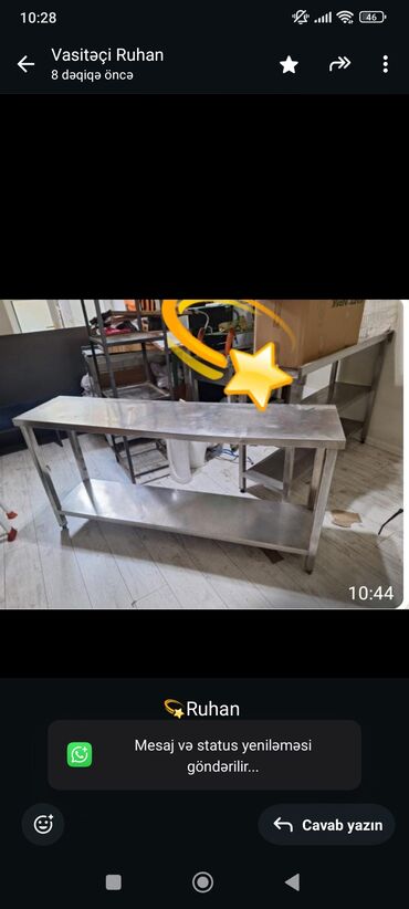 Su, sok, ayran aparatları: 💫Ruhan Tecili satilir Nerj masa 120 azn Olcu 170x40 sm hun 90 sm