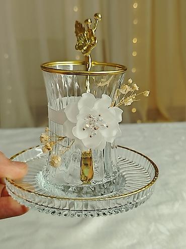 termos çaydan: Çay dəsti, rəng - Çəhrayı, Şüşə, 1 nəfərlik — 2
