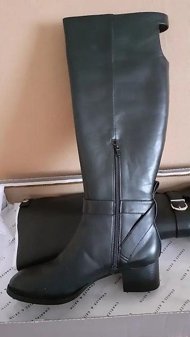 Çəkmələr: Uzunboğaz, Charles&Keith, Ölçü: 39, rəng - Qara, Yeni — 3