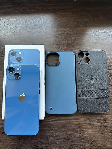 Apple iPhone: IPhone 13, Б/у, 256 ГБ, Синий, Защитное стекло, Чехол, Кабель, 766 % — 1