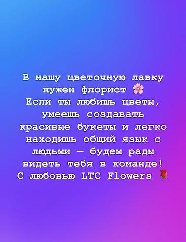 малина работа: В нашу цветочную лавку нужен флорист 🌸 Если ты любишь цветы, умеешь — 1