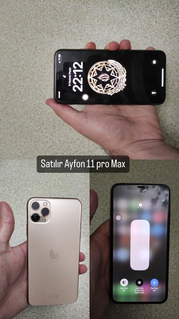 iphone 12 pro max ekran qiymeti: IPhone 11 Pro Max, 64 GB, Qızılı, Simsiz şarj, Face ID, Sənədlərlə