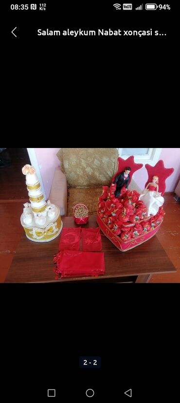 toy ucun don modelleri: Salam aleykum Xina ve Nabat xonçasi satilir üstünde duvagi ve üzerliyi