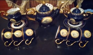 чайный набор: Çay dəsti, rəng - Göy