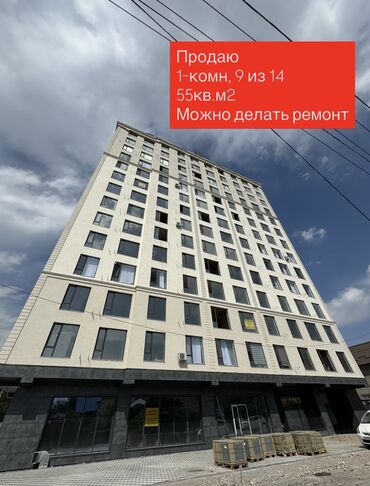 продаю квартиру район пишпек: 1 бөлмө, 55 кв. м, Элитка, 9 кабат, ПСО (өзү оңдоп түзөтүп бүтүү үчүн)
