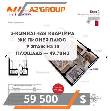 как быстро продать дом в бишкеке: 2 бөлмө, 49 кв. м, Жеке план, 9 кабат, ПСО (өзү оңдоп түзөтүп бүтүү үчүн)