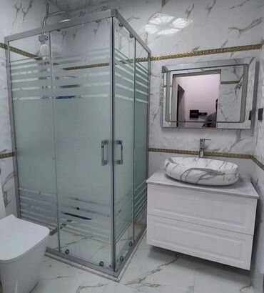 Duş kabinaları, arakəsmələr: Yeni Üstü açıq kabina, Künc üçün, Pulsuz çatdırılma — 27